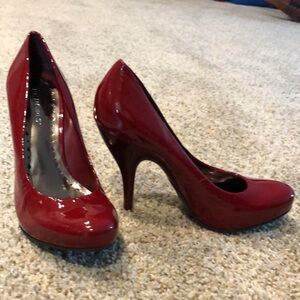 SALE BCBG Girls patent leather red pump heels